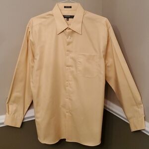 Yellow Perry Ellis L/S Button Down‎ Shirt, L